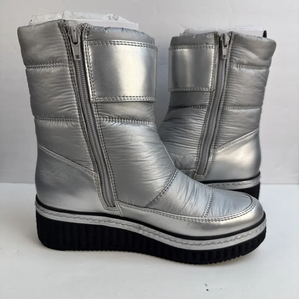 Calvin Klein Leonie Silver Winter Boots Women's‎ Size 6 M Ankle NIB - Picture 7 of 10